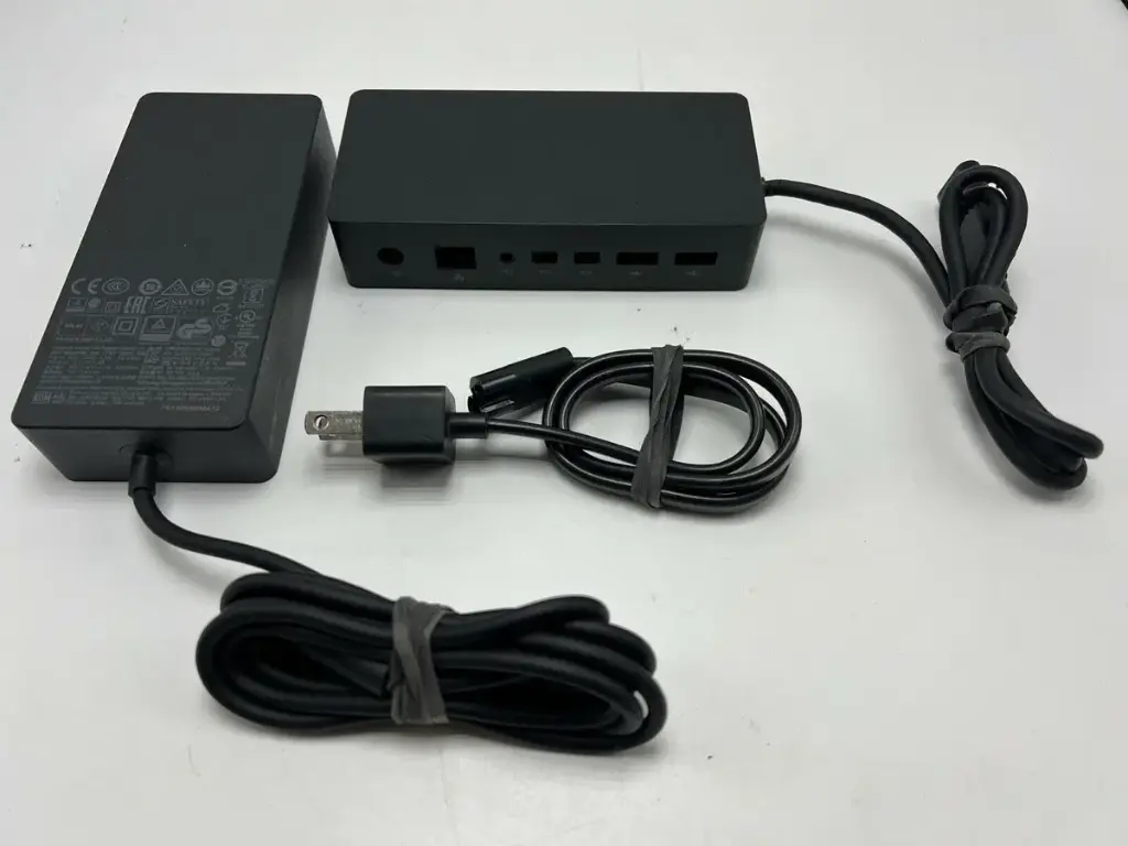 [MICDS1661] Renewed Microsoft 1661 Docking Station For Surface Pro 3 4, Surface Book Black 90W Power Adapter 1749 With 90 Days Warranty (Included, Renewed)