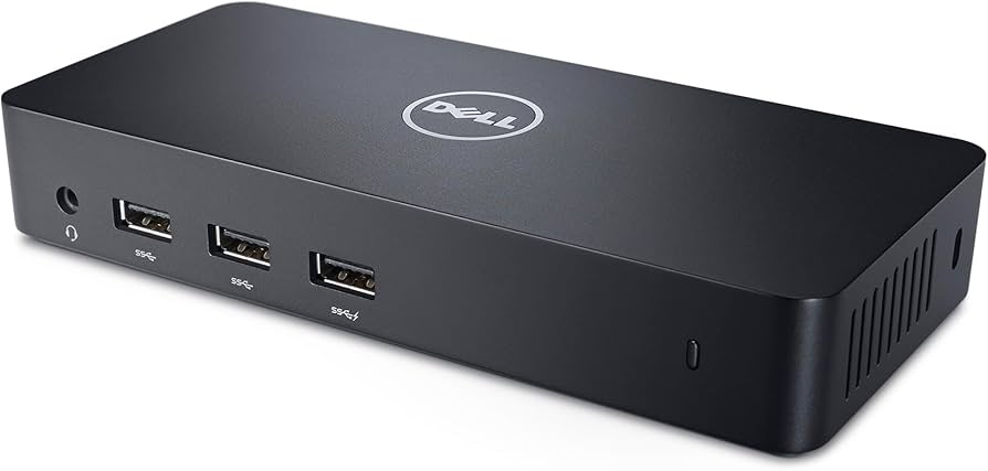 Renewed Dell USB 3.0 Dock D3100 Black Ultra HD/4K Triple Display With 130W AC Adapter & 90 Days Warranty