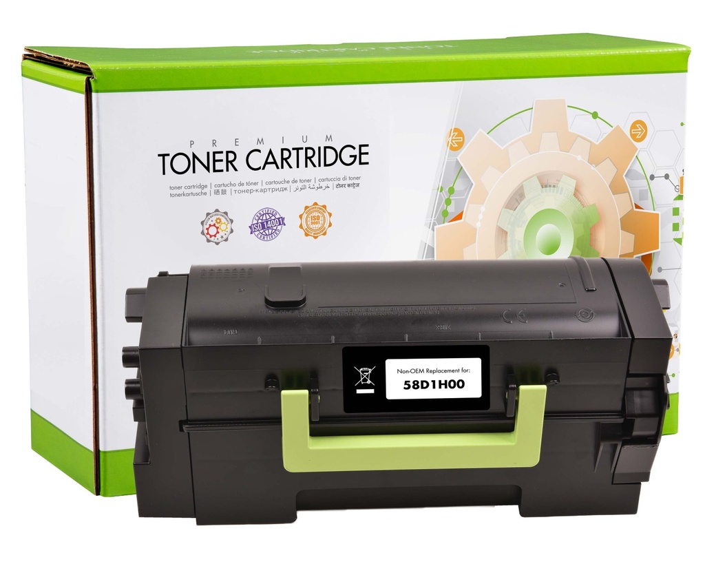 [LX58D1H00] Remanufactured Toner Cartridge Replacement for 58D1H00 (15K) for Lexmark MS725 MS821 MS822 MS823 MS825 MS826 MX721MX722 MX822 MX826 Printer