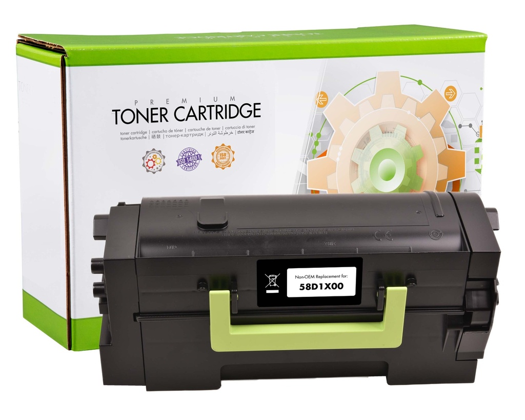 Remanufactured Toner Cartridge Replacement for MS725 MS823 MS825 MS826 MX721 MX722 MX822 MX826 Printers for 58D1X00 (35K yield)